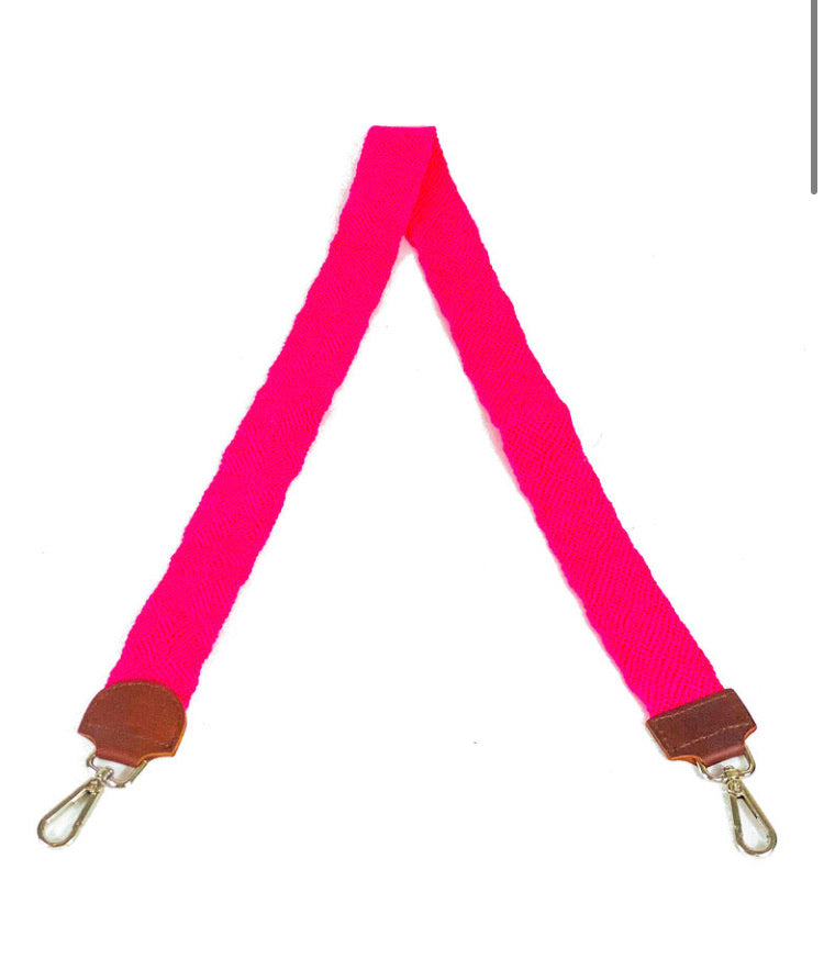 Hand Embroidered Strap - Hot pink